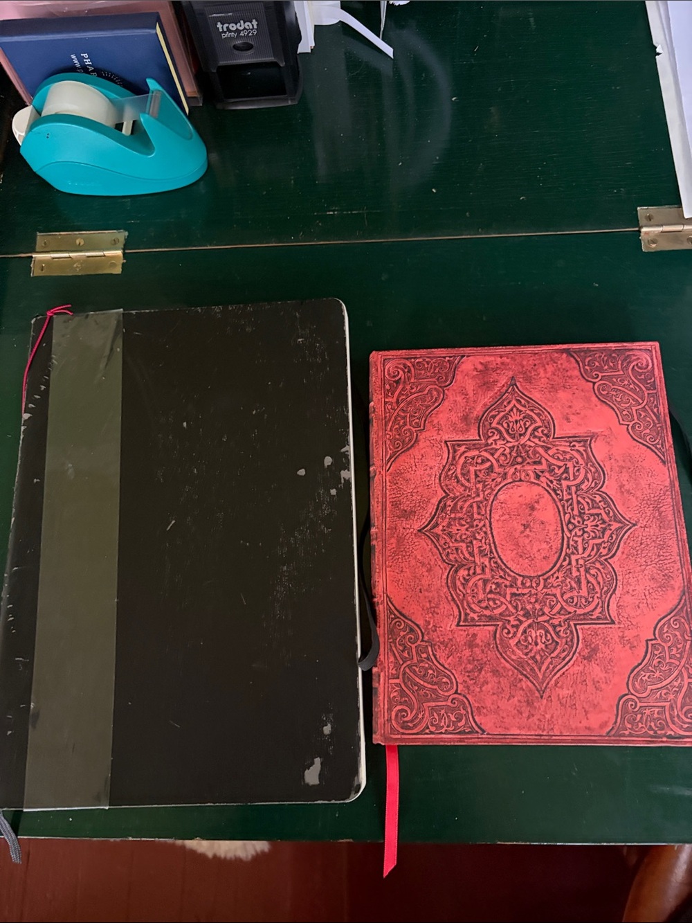 Embossed Red Decorative Journal, Hardcover Notebook and Large Black Journal